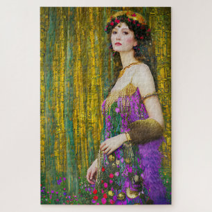 Colorful Klimt Style Collage Portret van een vrouw Legpuzzel