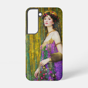 Colorful Klimt Style Collage Portret van een vrouw Samsung Galaxy Hoesje