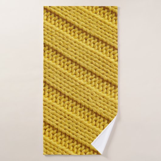 Colorful knitted textile texture. Yellow. Badhanddoek (Badhanddoek)