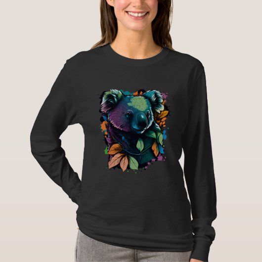 Colorful Koala Cute Bear T-shirt (Voorkant)