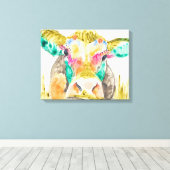 Colorful Koe Design Canvas Afdruk (Insitu (Houten vloer))