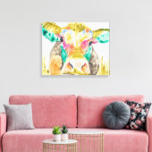 Colorful Koe Design Canvas Afdruk (Insitu (Woonkamer))