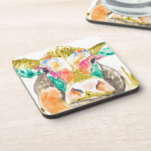 Colorful Koe Design Onderzetter (Linkerzijde)