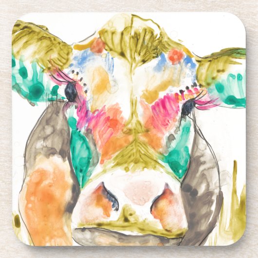 Colorful Koe Design Onderzetter (Voorkant)