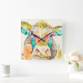 Colorful Koe Design Vierkante Klok (Huis)