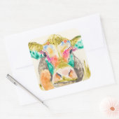 Colorful Koe Design Vierkante Sticker (Envelop)