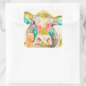 Colorful Koe Design Vierkante Sticker (Tas)