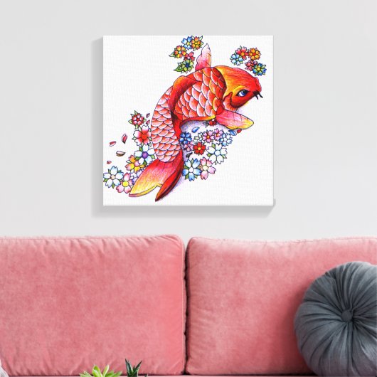 Colorful Koi Canvas Afdruk (Insitu (Woonkamer))