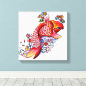 Colorful Koi Canvas Afdruk (Insitu (Houten vloer))
