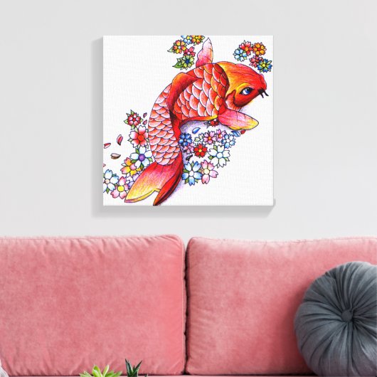 Colorful Koi Canvas Afdruk (Insitu (Woonkamer))