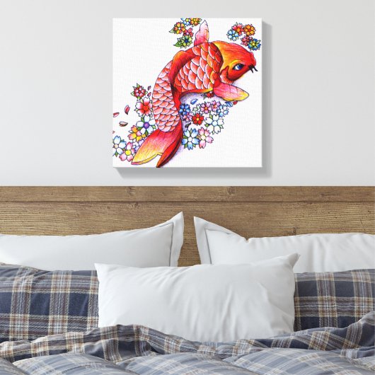 Colorful Koi Canvas Afdruk (Insitu (Slaapkamer))