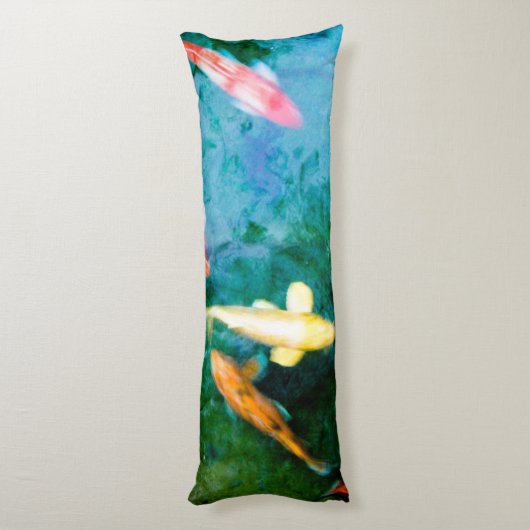 Colorful Koi Fish Lichaamskussen (Achterkant (Verticaal))
