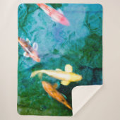 Colorful Koi Fish Sherpa Deken (Voorkant)