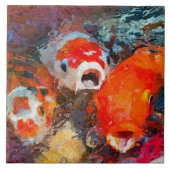 Colorful Koi Fish Tegeltje (Voorkant)