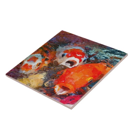 Colorful Koi Fish Tegeltje (Zijkant)