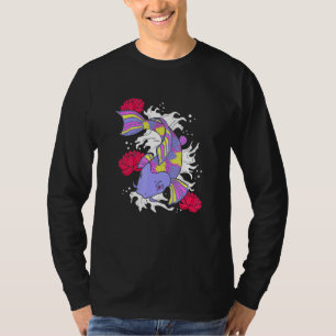 Colorful Koi Fish Water Lotus Japans Koi Pond Ko T-shirt