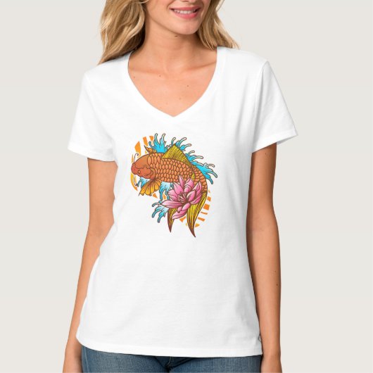 Colorful Koi Goldfish T-Shirt (Voorkant)