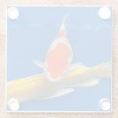 Colorful Koi in Blue Pool Glazen Onderzetter (Achterkant)