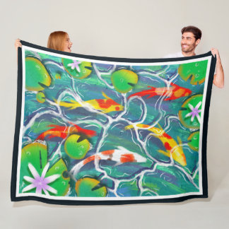 Colorful Koi Pond Fleece Deken
