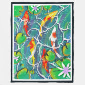 Colorful Koi Pond Fleece Deken (Voorkant)