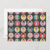 Colorful Kokeshi Dolls Briefkaart (Voorkant / Achterkant)