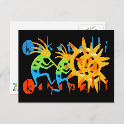 Colorful Kokopelli Briefkaart (Voorkant / Achterkant)