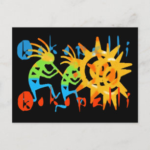 Colorful Kokopelli Briefkaart