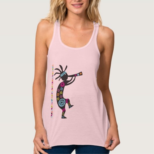 Colorful Kokopelli Native American T-Shirt (Voorkant)