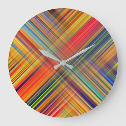 Colorful Kriss Kross Pattern Grote Klok (Voorkant)