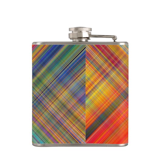 Colorful Kriss Kross Pattern Plaid Heupfles (Achterkant)