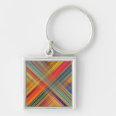 Colorful Kriss Kross Pattern Plaid Sleutelhanger (Voorkant)
