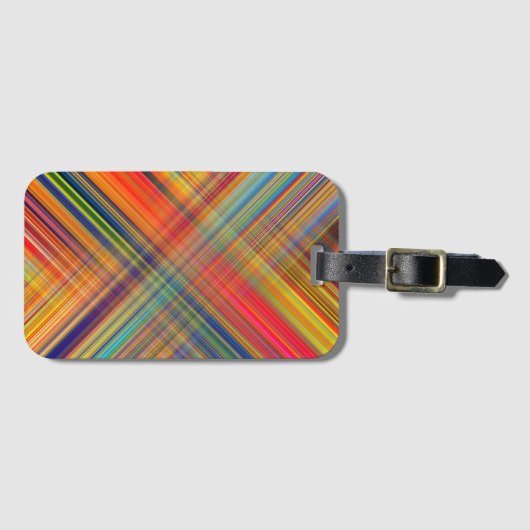 Colorful Kriss Kross Pattern Pset Bagagelabel (Voorkant (horizontaal))