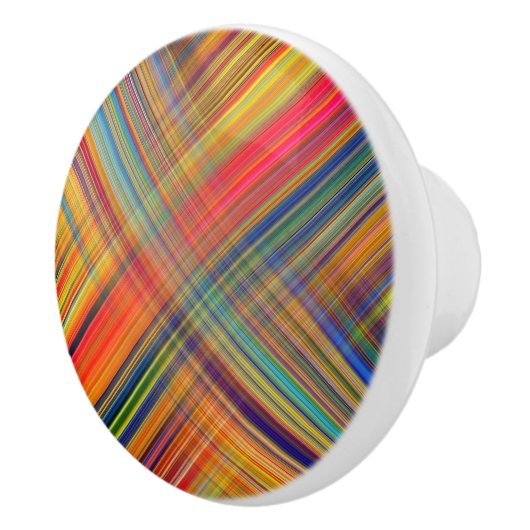 Colorful Kriss Kross Pset Pattern Keramische Knop (Rechts)