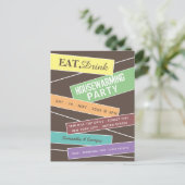 Colorful Label, Housewarming Party Invite Uitnodiging Briefkaart (Staand voorkant)