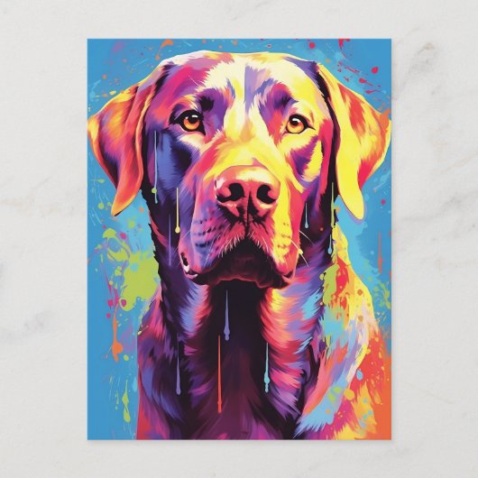 Colorful Labrador Briefkaart (Voorkant)