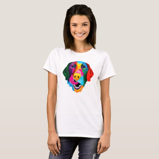 Colorful Labrador Retriever Dog T-shirt (Voorkant volledig)