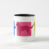 Colorful Labrador Retriever Silhouettes Mok (Midden)