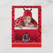 COLORFUL LADYBUG MONOGRAM FOTO TEMPLATE VISITEKAARTJE (Achterkant)