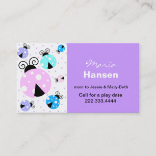 Colorful Ladybugs-kaart Contactkaartje