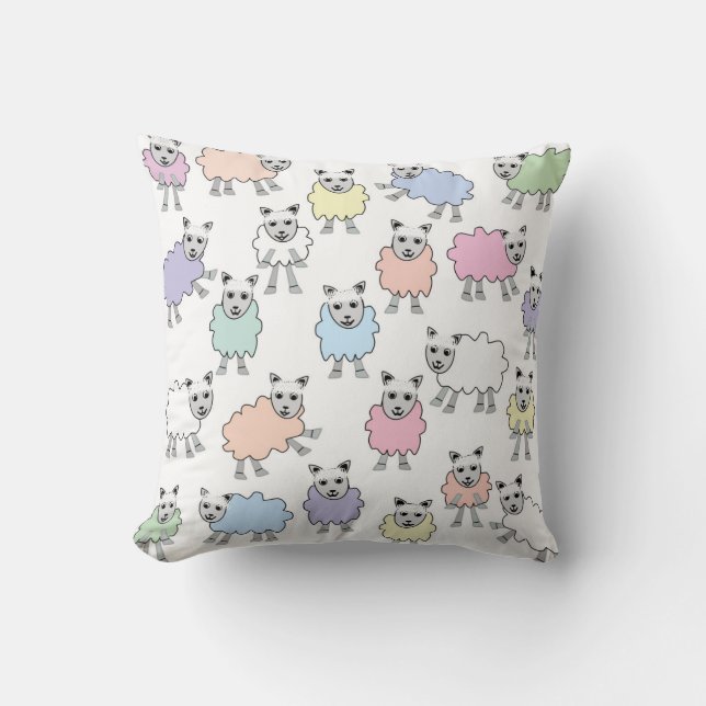 Colorful Lambs Pillow Kussen (Voorkant)