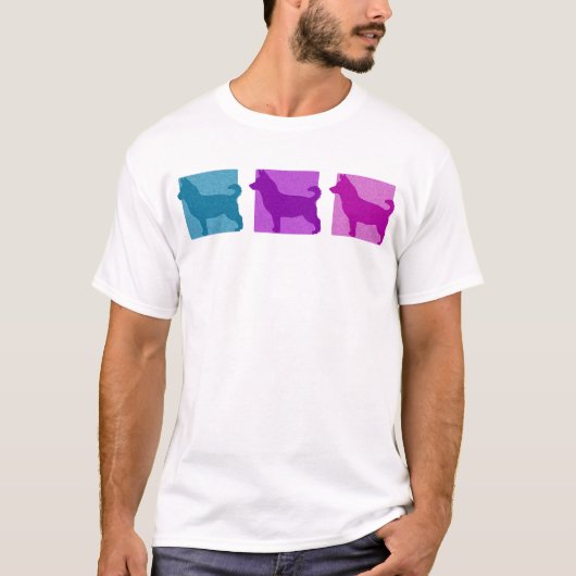 Colorful Lancashire Heeler Silhouettes T-shirt (Voorkant)