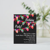 Colorful Lantern Birthday Party Invitation Kaart (Staand voorkant)