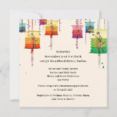 Colorful Lantern Cherry Tree Birds Weddenschap Sho Kaart (Achterkant)