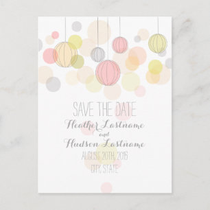 Colorful Lantern Garden Wedding Save the Date Aankondigingskaart