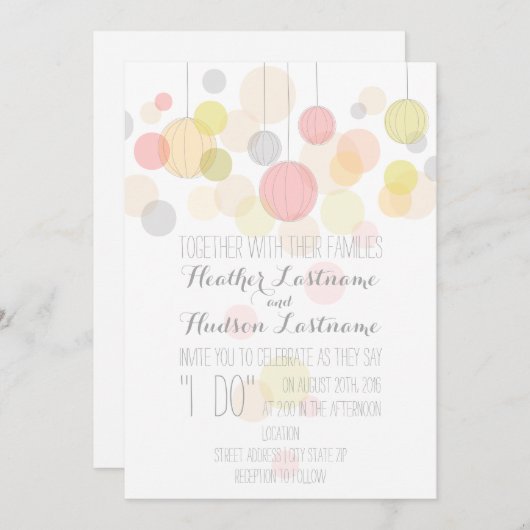 Colorful Lantern Wedding Kaart (Voorkant / Achterkant)