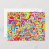 Colorful Las Vegas, Nevada Map Briefkaart (Voorkant / Achterkant)