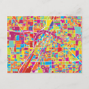 Colorful Las Vegas, Nevada Map Briefkaart