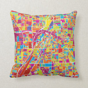 Colorful Las Vegas, Nevada Map Kussen