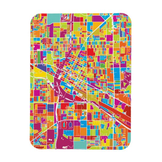 Colorful Las Vegas, Nevada Map Magneet (Verticaal)