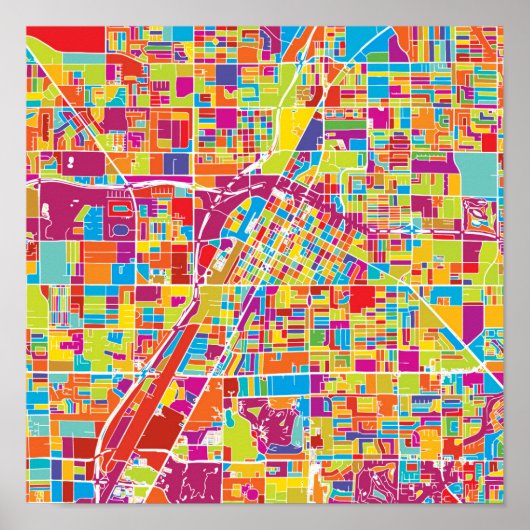 Colorful Las Vegas, Nevada Map Poster (Voorkant)